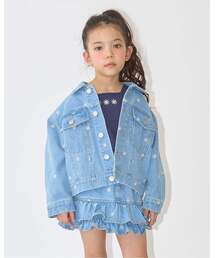 Lycee mine（リセマイン）の「【ともデニ】アソート刺しゅう総柄Gジャン【子供服】【キッズ】【女の子】（デニムジャケット）」