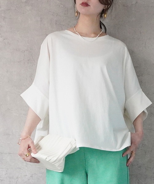 SELECT LEVERY(セレクトリベリー)の「接触冷感ドルマンTシャツ(Tシャツ/カットソー・レディース・ブラック/チャコール/ミント/オフホワイト・MEDIUM)」の17枚目の写真