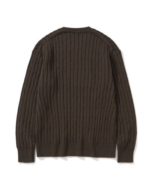 KNITTED(ニッティド)の「コットンケーブルラウンドニット ブラウン(ニット/セーター・レディース・その他・M/L/XL)」の7枚目の写真