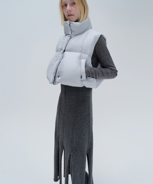 DIAGONAL(ダイアゴナル)の「UNBALANCE SLIT KNIT DRESS (charcoal)(ワンピース・レディース・その他・FREE)」の6枚目の写真