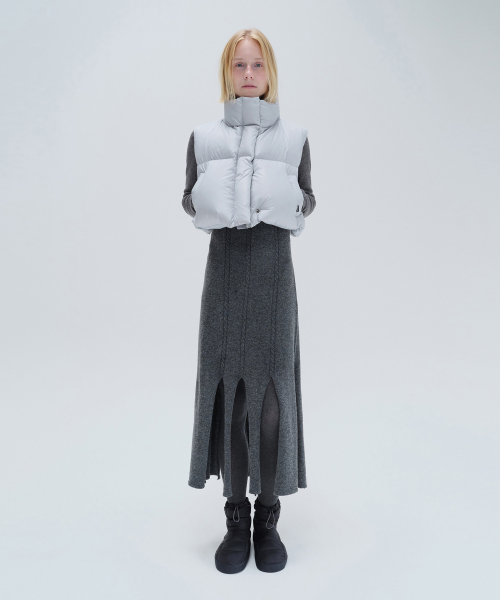 DIAGONAL(ダイアゴナル)の「UNBALANCE SLIT KNIT DRESS (charcoal)(ワンピース・レディース・その他・FREE)」の7枚目の写真