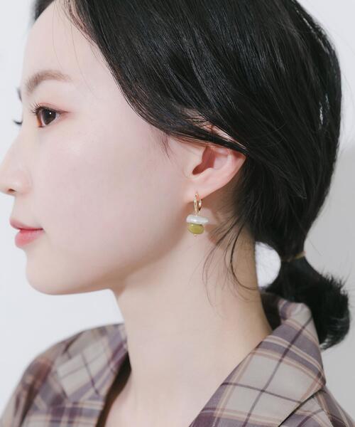 セール】モチーフパールドロップフープピアス（ピアス（両耳用