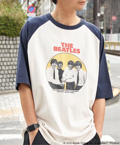 The Beatles(ザビートルズ)の「THE BEATLES ザ ビートルズ レコードラグランTシャツ(Tシャツ/カットソー・メンズ・ブラウン/チャコール/ネイビー・M/L/LL)」の3枚目の写真