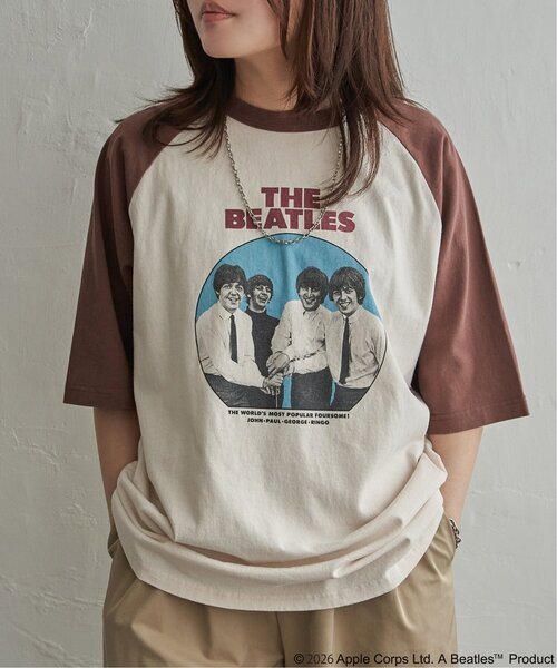 The Beatles(ザビートルズ)の「THE BEATLES ザ ビートルズ レコードラグランTシャツ(Tシャツ/カットソー・メンズ・ブラウン/チャコール/ネイビー・M/L/LL)」の2枚目の写真