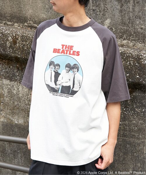 The Beatles(ザビートルズ)の「THE BEATLES ザ ビートルズ レコードラグランTシャツ(Tシャツ/カットソー・メンズ・ブラウン/チャコール/ネイビー・M/L/LL)」の1枚目の写真