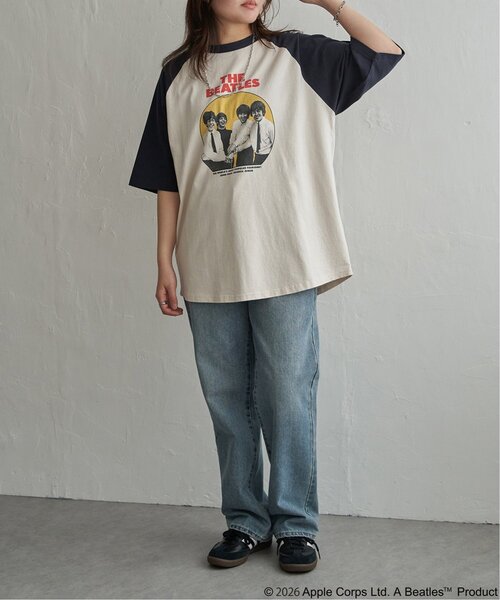 The Beatles(ザビートルズ)の「THE BEATLES ザ ビートルズ レコードラグランTシャツ(Tシャツ/カットソー・メンズ・ブラウン/チャコール/ネイビー・M/L/LL)」の5枚目の写真