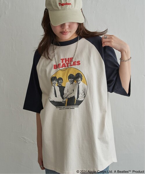 The Beatles(ザビートルズ)の「THE BEATLES ザ ビートルズ レコードラグランTシャツ(Tシャツ/カットソー・メンズ・ブラウン/チャコール/ネイビー・M/L/LL)」の7枚目の写真
