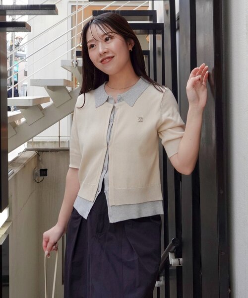 CAPRICIEUX LE'MAGE レイヤードポロニットカーディガン CAPRICIEUX LE'MAGE｜レイヤードポロニットカーディガン | Rakuten