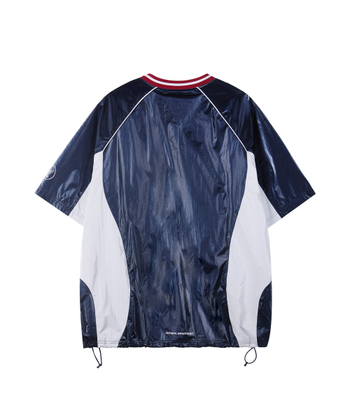 PHYPS MOTORCYCLE（フィップスモーターサイクル）の「Glosy Nylon V Neck Short Sleeve Navy（Tシャツ/カットソー・レディース・その他・SMALL/MEDIUM/LARGE/X-LARGE）」の2枚目の写真