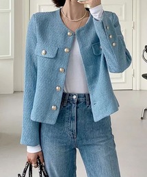 FAVORITO（ファヴォリート）の「ショートシングルブレストジャケット（ノーカラージャケット）」