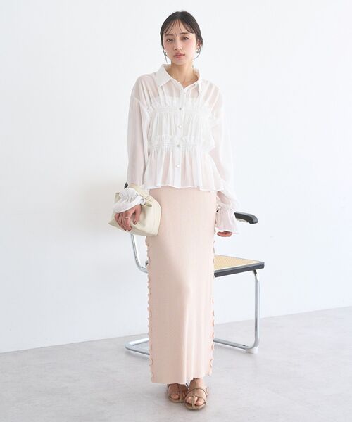 earth music&ecology(アースミュージックアンドエコロジー)の「シャーリングストライプシャツ(シャツ/ブラウス・レディース・ブルー系その他7/ベージュ系その他2/ホワイト系その他5・FREE)」の21枚目の写真