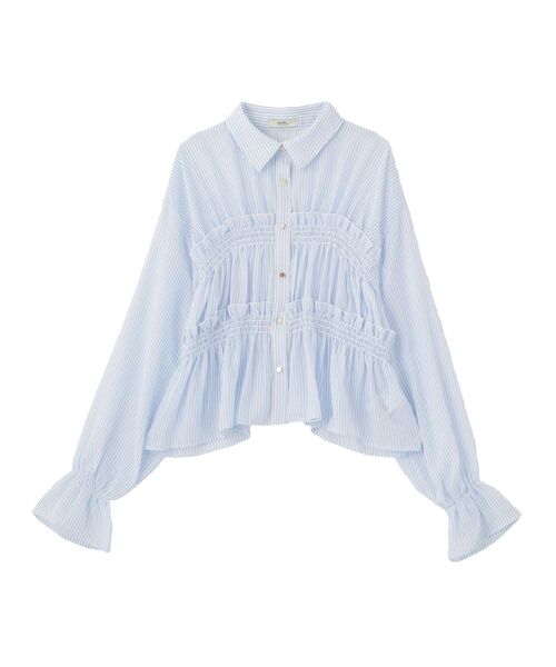 earth music&ecology(アースミュージックアンドエコロジー)の「シャーリングストライプシャツ(シャツ/ブラウス・レディース・ブルー系その他7/ベージュ系その他2/ホワイト系その他5・FREE)」の15枚目の写真