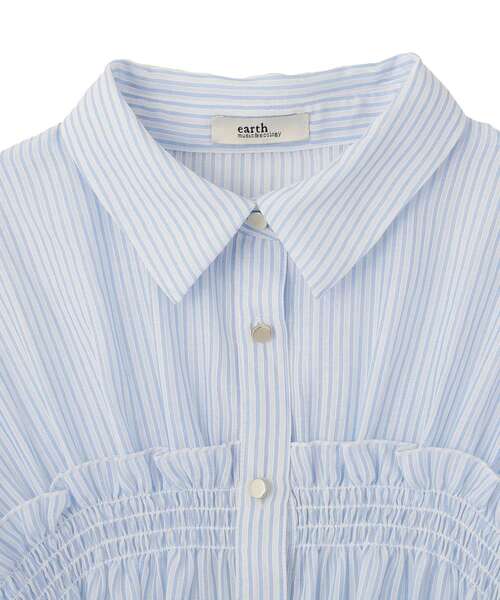 earth music&ecology(アースミュージックアンドエコロジー)の「シャーリングストライプシャツ(シャツ/ブラウス・レディース・ブルー系その他7/ベージュ系その他2/ホワイト系その他5・FREE)」の13枚目の写真