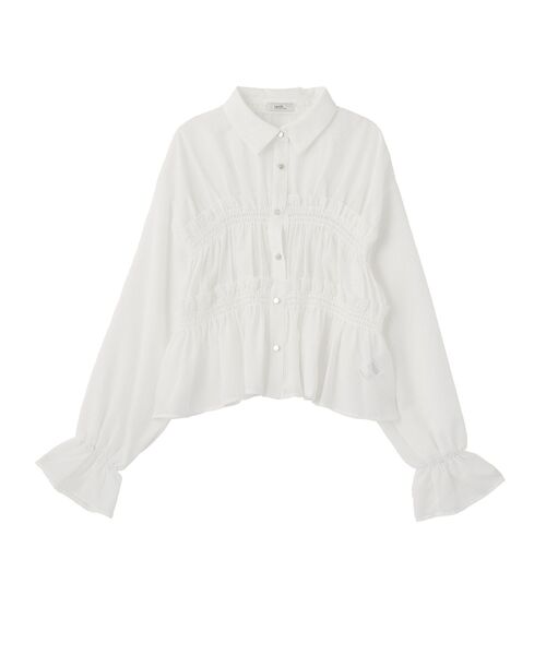 earth music&ecology(アースミュージックアンドエコロジー)の「シャーリングストライプシャツ(シャツ/ブラウス・レディース・ブルー系その他7/ベージュ系その他2/ホワイト系その他5・FREE)」の6枚目の写真