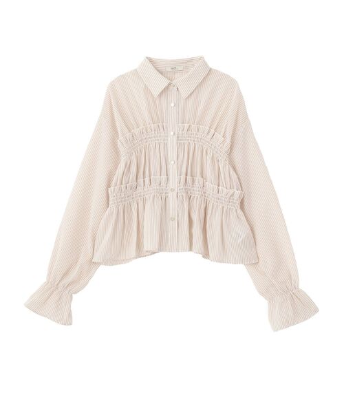 earth music&ecology(アースミュージックアンドエコロジー)の「シャーリングストライプシャツ(シャツ/ブラウス・レディース・ブルー系その他7/ベージュ系その他2/ホワイト系その他5・FREE)」の4枚目の写真