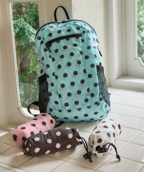 Birthday room(バースデイルーム)の「コンパクトドットナイロンバックパック/Compact Dot Nylon Backpack(バックパック/リュック・レディース・ホワイト/ピンク/ブラウン/ブルー/ブラック・FREE)」の4枚目の写真