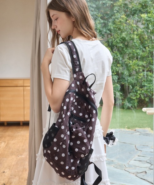 Birthday room(バースデイルーム)の「コンパクトドットナイロンバックパック/Compact Dot Nylon Backpack(バックパック/リュック・レディース・ホワイト/ピンク/ブラウン/ブルー/ブラック・FREE)」の14枚目の写真