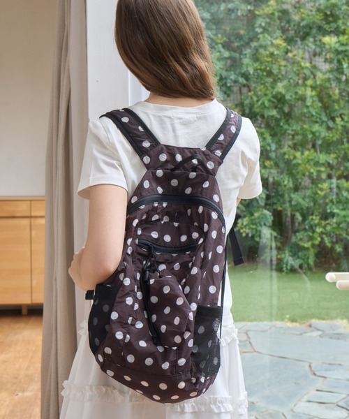 Birthday room(バースデイルーム)の「コンパクトドットナイロンバックパック/Compact Dot Nylon Backpack(バックパック/リュック・レディース・ホワイト/ピンク/ブラウン/ブルー/ブラック・FREE)」の16枚目の写真