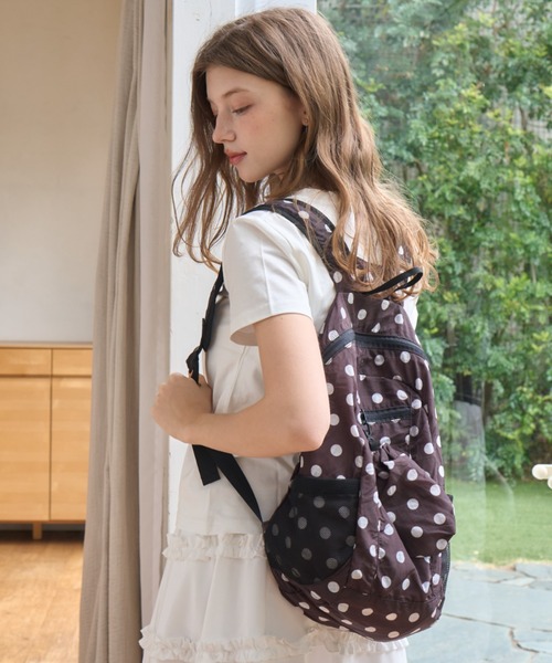 Birthday room(バースデイルーム)の「コンパクトドットナイロンバックパック/Compact Dot Nylon Backpack(バックパック/リュック・レディース・ホワイト/ピンク/ブラウン/ブルー/ブラック・FREE)」の17枚目の写真