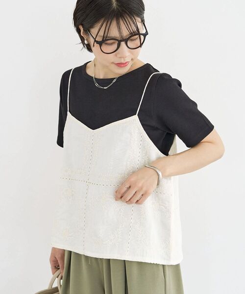 Green　Parks（グリーンパークス）の「前後2WAYレース刺繍ビスチェ（その他トップス・レディース・ブラック/アイボリー・FREE）」の12枚目の写真