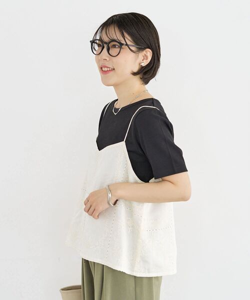 Green　Parks（グリーンパークス）の「前後2WAYレース刺繍ビスチェ（その他トップス・レディース・ブラック/アイボリー・FREE）」の13枚目の写真