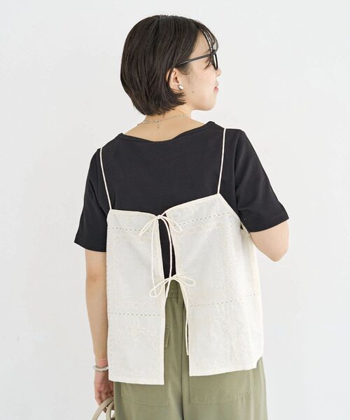 Green　Parks（グリーンパークス）の「前後2WAYレース刺繍ビスチェ（その他トップス・レディース・ブラック/アイボリー・FREE）」の14枚目の写真