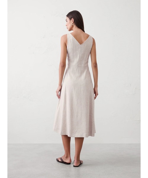 BANANA REPUBLIC FACTORY STORE(バナナリパブリック ファクトリーストア)の「BANANA REPUBLIC FACTORY STORE リネン ブレンド ドレーピー ミディ ワンピース(ワンピース・レディース・ブラック/ナチュラル・L/M/S/XS)」の7枚目の写真