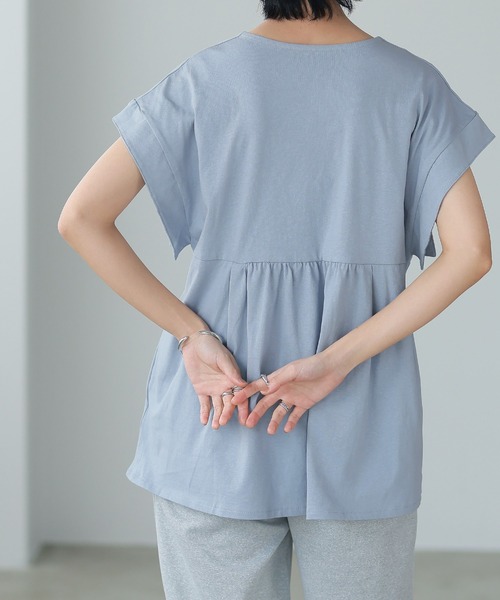 itto...（イット）の「綿100％切替フレアペプラムトップス（Tシャツ/カットソー・レディース・ブラック/アイボリー・M）」の16枚目の写真