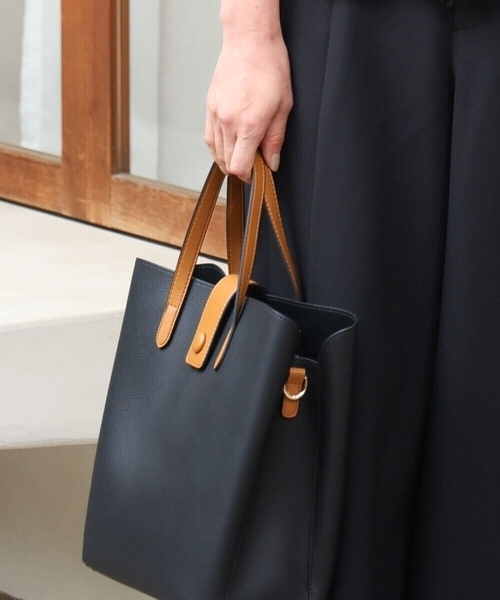 MICHEL  2WAYトートバッグ　ブラック　チャーム付き MK MICHEL KLEIN BAG｜[A4収納可]チャーム付きデザイントートバッグ