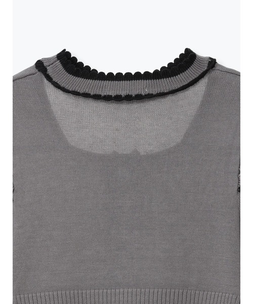 NOEMIE(ノエミー)の「パイピング配色ニットトップス(Tシャツ/カットソー・レディース・オフホワイト/ダークグレー/ブラック・M)」の14枚目の写真