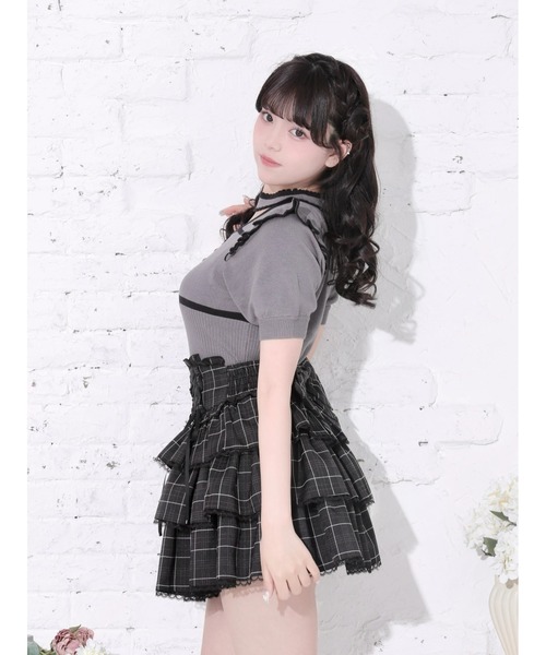 NOEMIE(ノエミー)の「パイピング配色ニットトップス(Tシャツ/カットソー・レディース・オフホワイト/ダークグレー/ブラック・M)」の20枚目の写真