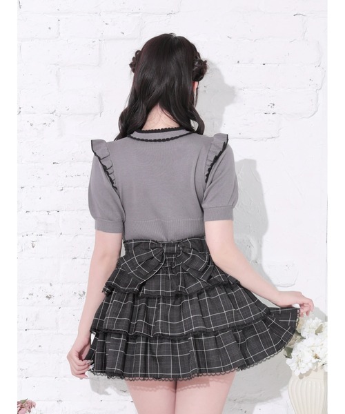 NOEMIE(ノエミー)の「パイピング配色ニットトップス(Tシャツ/カットソー・レディース・オフホワイト/ダークグレー/ブラック・M)」の21枚目の写真