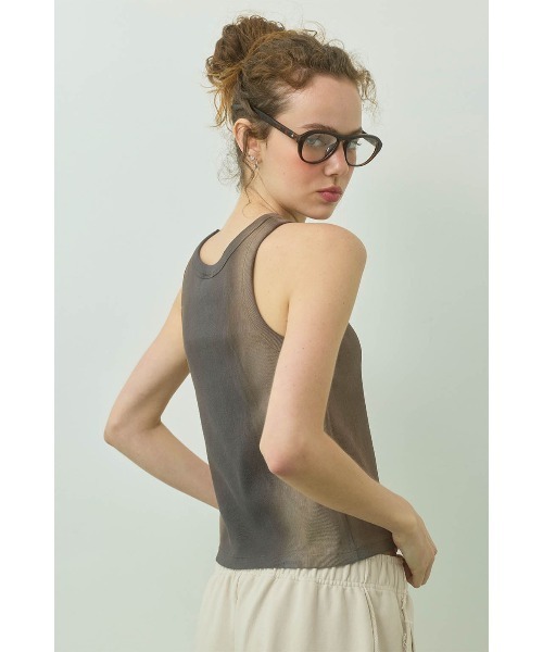 ALEXIA STAM(アリシアスタン)の「Sprayed Rib Tank Top /スプレー加工タンクトップ(タンクトップ・レディース・グレー/チャコールグレー・S/M)」の3枚目の写真