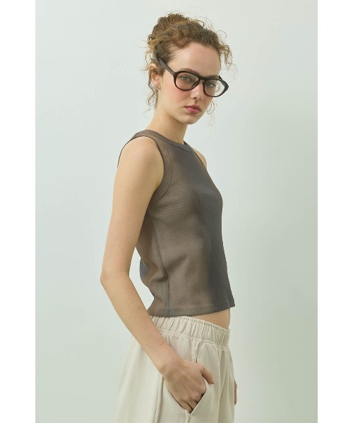 ALEXIA STAM(アリシアスタン)の「Sprayed Rib Tank Top /スプレー加工タンクトップ(タンクトップ・レディース・グレー/チャコールグレー・S/M)」の5枚目の写真
