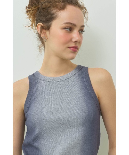 ALEXIA STAM(アリシアスタン)の「Sprayed Rib Tank Top /スプレー加工タンクトップ(タンクトップ・レディース・グレー/チャコールグレー・S/M)」の10枚目の写真