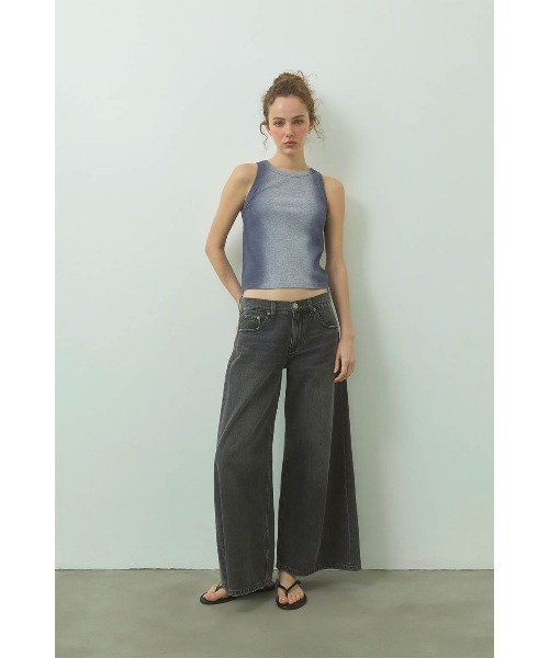 ALEXIA STAM(アリシアスタン)の「Sprayed Rib Tank Top /スプレー加工タンクトップ(タンクトップ・レディース・グレー/チャコールグレー・S/M)」の11枚目の写真