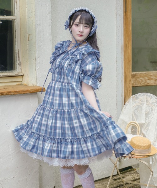 kutir(クティール)の「【クティールとレトロ】チェックティアードミニワンピース(ワンピース・レディース・レッド/ピンク/グリーン/オレンジ/イエロー/パープル/ブルー・FREE)」の17枚目の写真