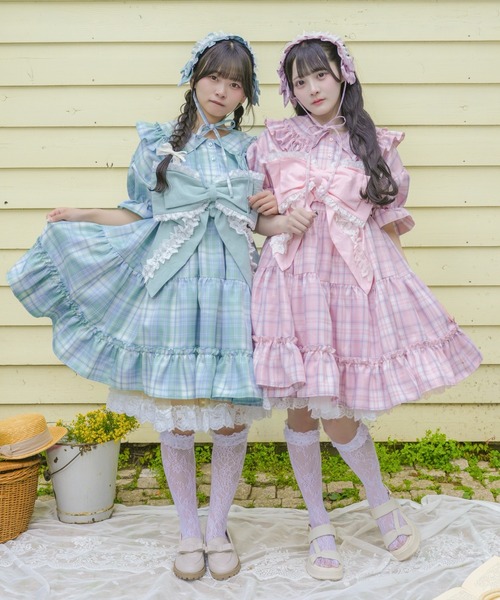 クティールとレトロ】チェックティアードミニワンピース（ワンピース