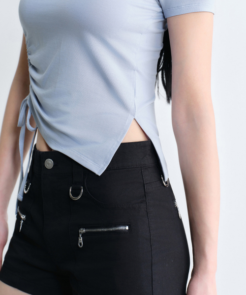 MUSINSA STANDARD WOMAN（ムシンサスタンダードウーマン）の「ウィメンズ テンセル サイドルーシュティーシャツ [クラウディブルー]（Tシャツ/カットソー・レディース・その他・X-SMALL/SMALL/MEDIUM/LARGE）」の6枚目の写真
