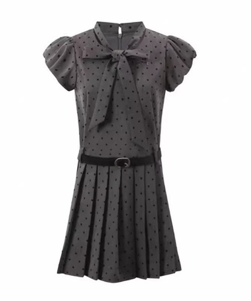 CHUL(チュル)の「ドット柄リボンフリルミニワンピース(ワンピース・レディース・グレー・X-LARGE/LARGE/MEDIUM/SMALL)」の4枚目の写真
