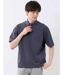 TAKA-Q（タカキュー）の「【クールビズ ビズポロ】タカキュー カットサッカー ボタンダウン 半袖 ポロシャツ（ポロシャツ）」
