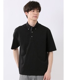 TAKA-Q（タカキュー）の「【クールビズ ビズポロ】タカキュー カットサッカー ボタンダウン 半袖 ポロシャツ（ポロシャツ）」