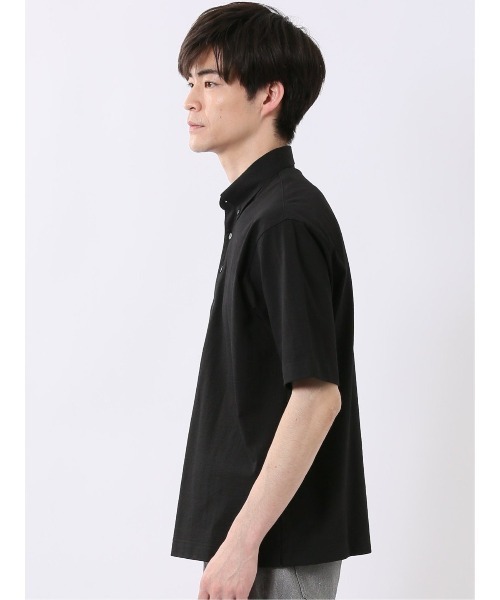 TAKA-Q（タカキュー）の「【クールビズ ビズポロ】タカキュー カットサッカー ボタンダウン 半袖 ポロシャツ（ポロシャツ・メンズ・ブラック/サックスブルー/ネイビー/ブラウン・LARGE/X-LARGE/MEDIUM）」の12枚目の写真