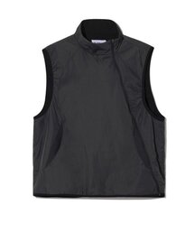 Asymmetric Nylon Vest - Black