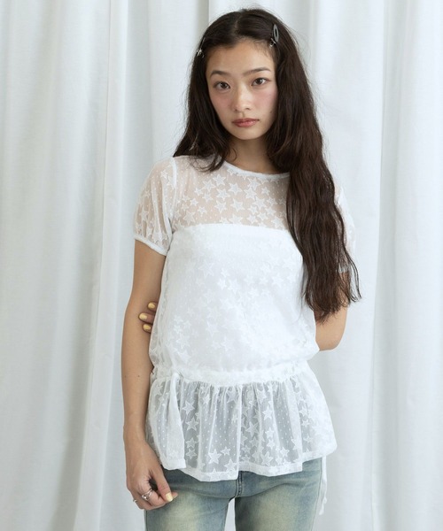 3.3 Field Trip （3.3フィールドトリップ）の「3.3 Field Trip／スターシアートップス（Tシャツ/カットソー・レディース・ホワイト/ブラック・FREE）」の18枚目の写真