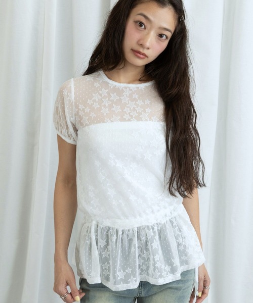 3.3 Field Trip （3.3フィールドトリップ）の「3.3 Field Trip／スターシアートップス（Tシャツ/カットソー・レディース・ホワイト/ブラック・FREE）」の19枚目の写真
