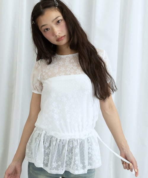 3.3 Field Trip （3.3フィールドトリップ）の「3.3 Field Trip／スターシアートップス（Tシャツ/カットソー・レディース・ホワイト/ブラック・FREE）」の21枚目の写真
