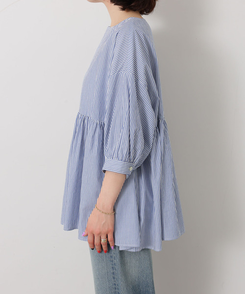 JOURNAL STANDARD LUXE（ジャーナルスタンダード　ラックス）の「タイプワッシャーギャザーブラウス（シャツ/ブラウス・レディース・ブルー/ホワイト系その他・FREE）」の22枚目の写真