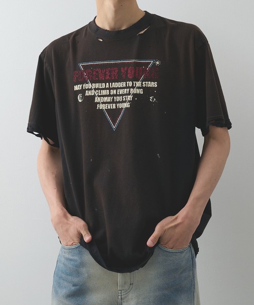 FACCIES（ファチーズ）の「【FACCIES】AGINGA FADE TEE(HEARD)（Tシャツ/カットソー・メンズ・ブラック/クリーム/ライトブルー・2/1）」の2枚目の写真