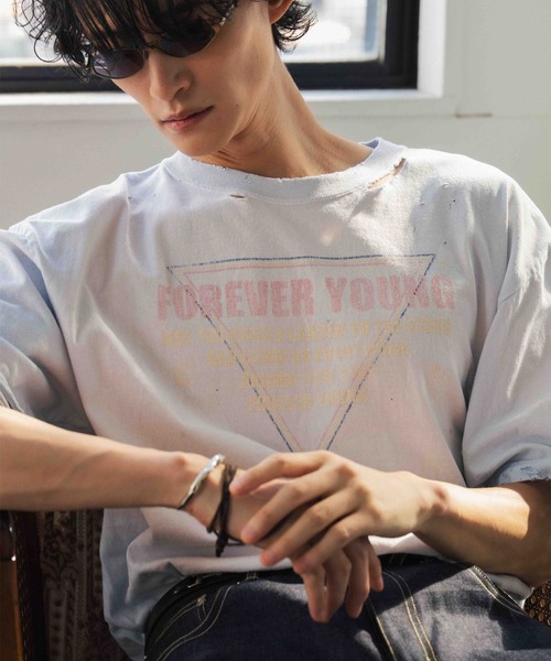 FACCIES（ファチーズ）の「【FACCIES】AGINGA FADE TEE(HEARD)（Tシャツ/カットソー・メンズ・ブラック/クリーム/ライトブルー・2/1）」の4枚目の写真